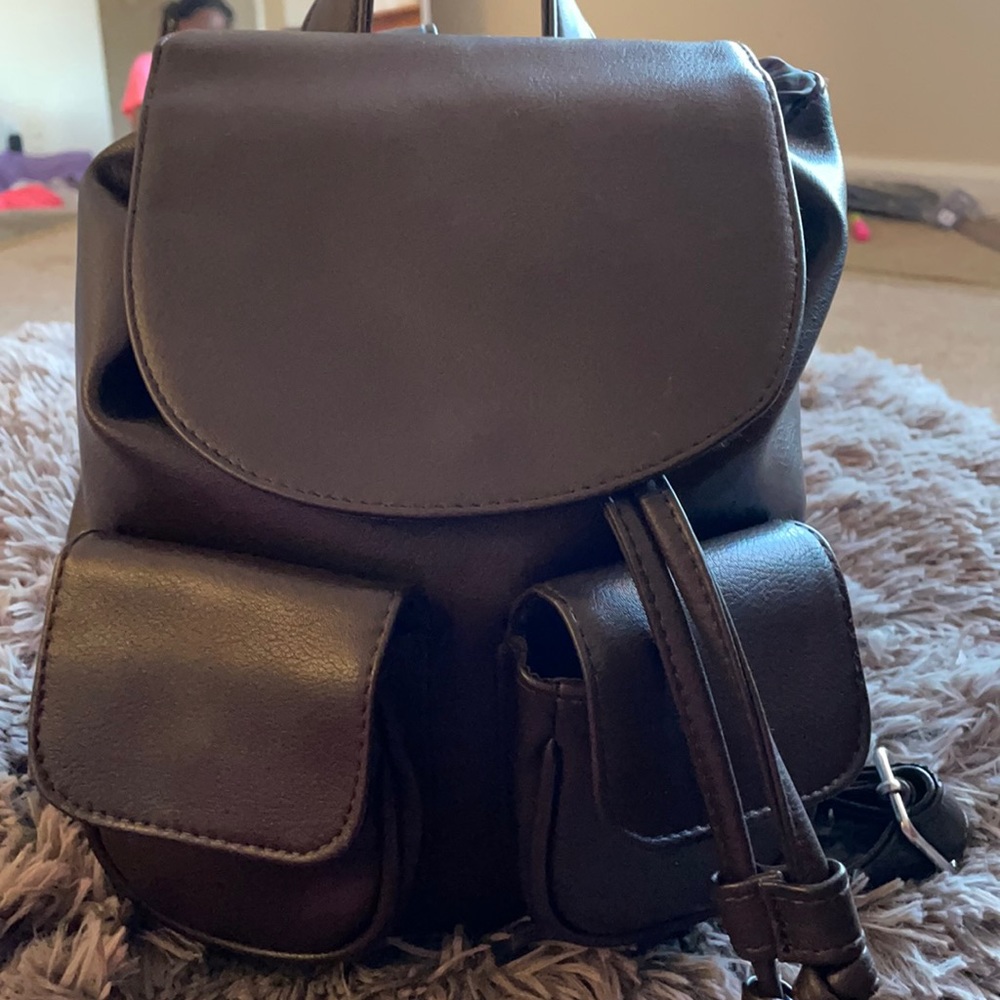 Brown mini backpack